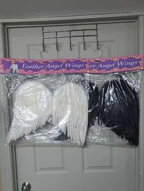 Feather Angel Wings Vintage Kids Costume Bundle 1-White 1-Black New In Package
